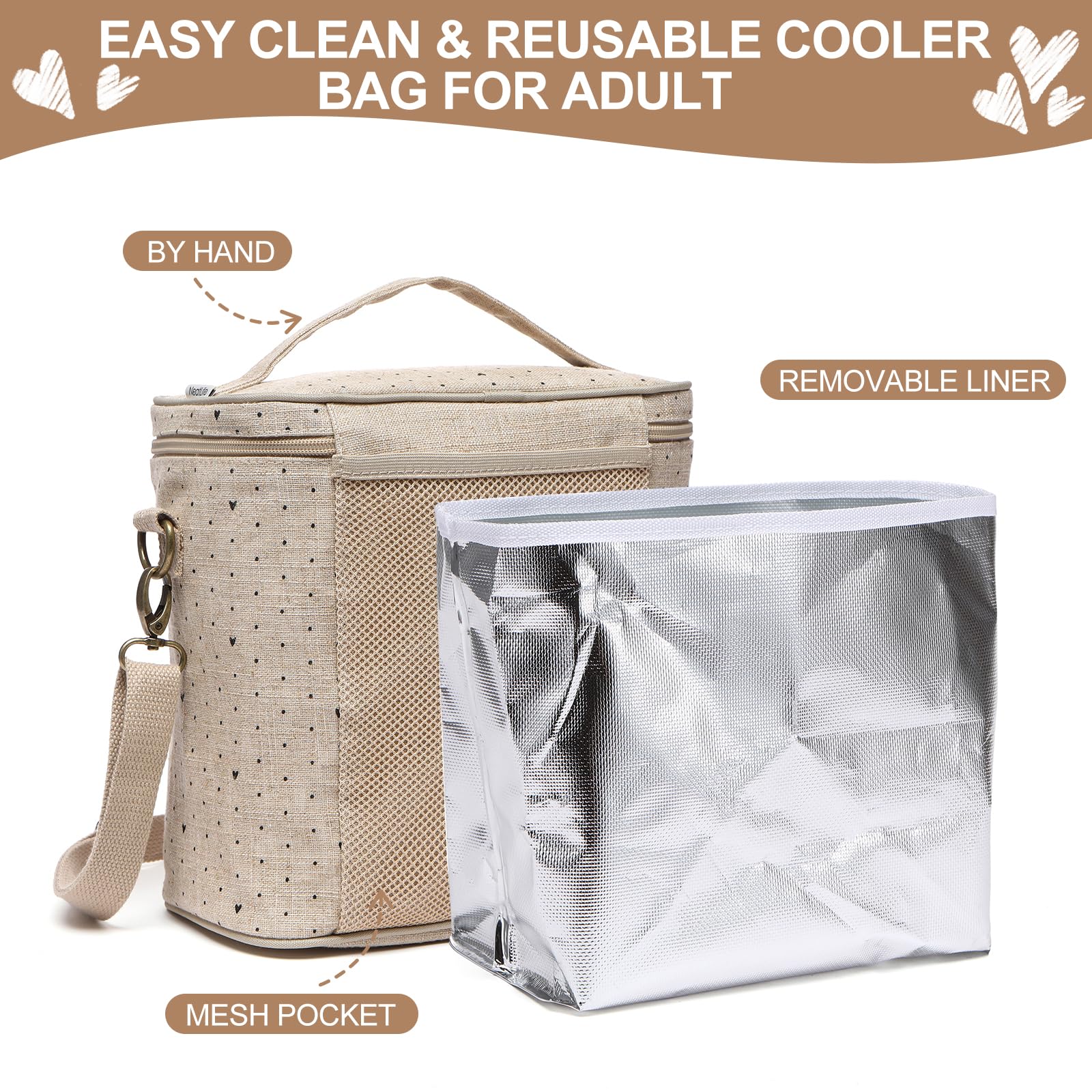 neatlife lunch bag adjustable shoulder strap for comfortable daily use