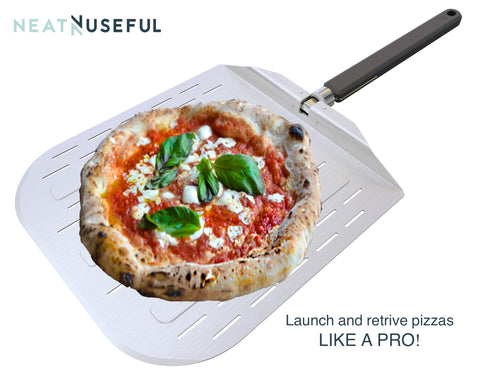 neatNuseful pizza peel 12x12 surface for smooth dough release.