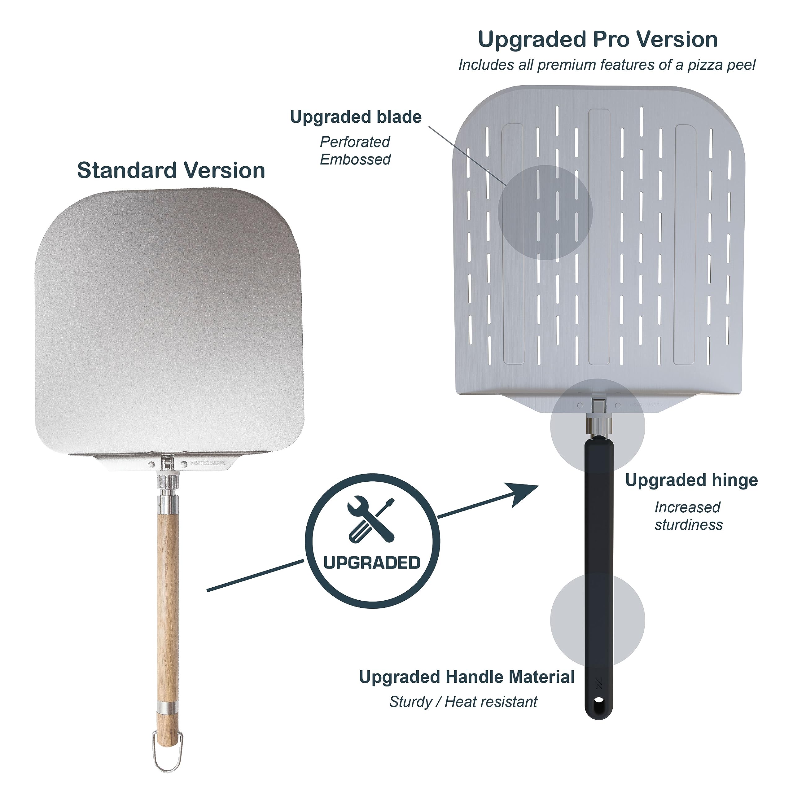 neatNuseful pizza peel foldable lock keeps handle secure during storage.