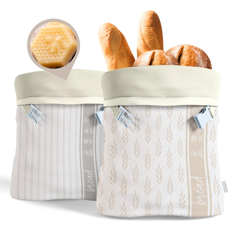 Nectar & Nest beeswax bread bag XL pattern keeps loaves fresh