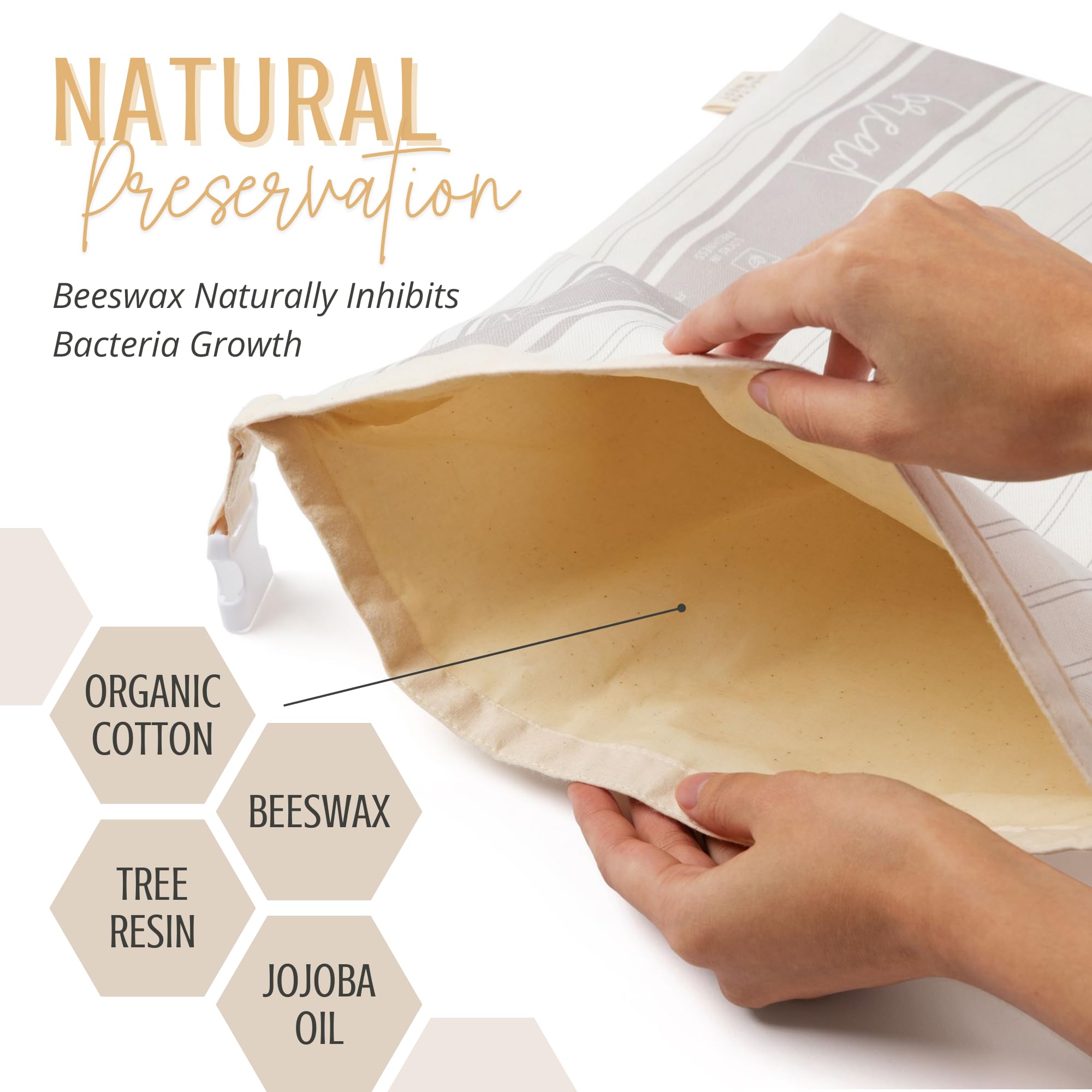 Nectar & Nest bread bag white buckle closure on counter