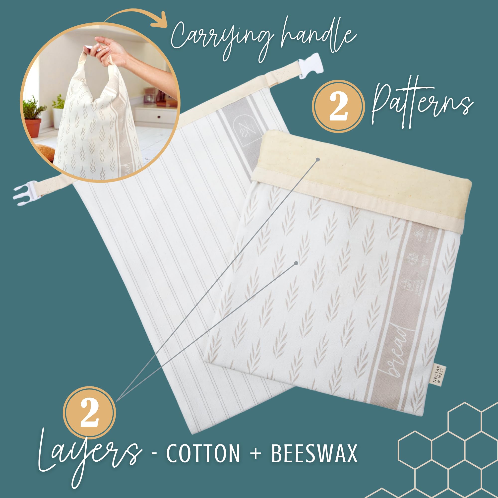 Nectar & Nest natural cotton beeswax bag material