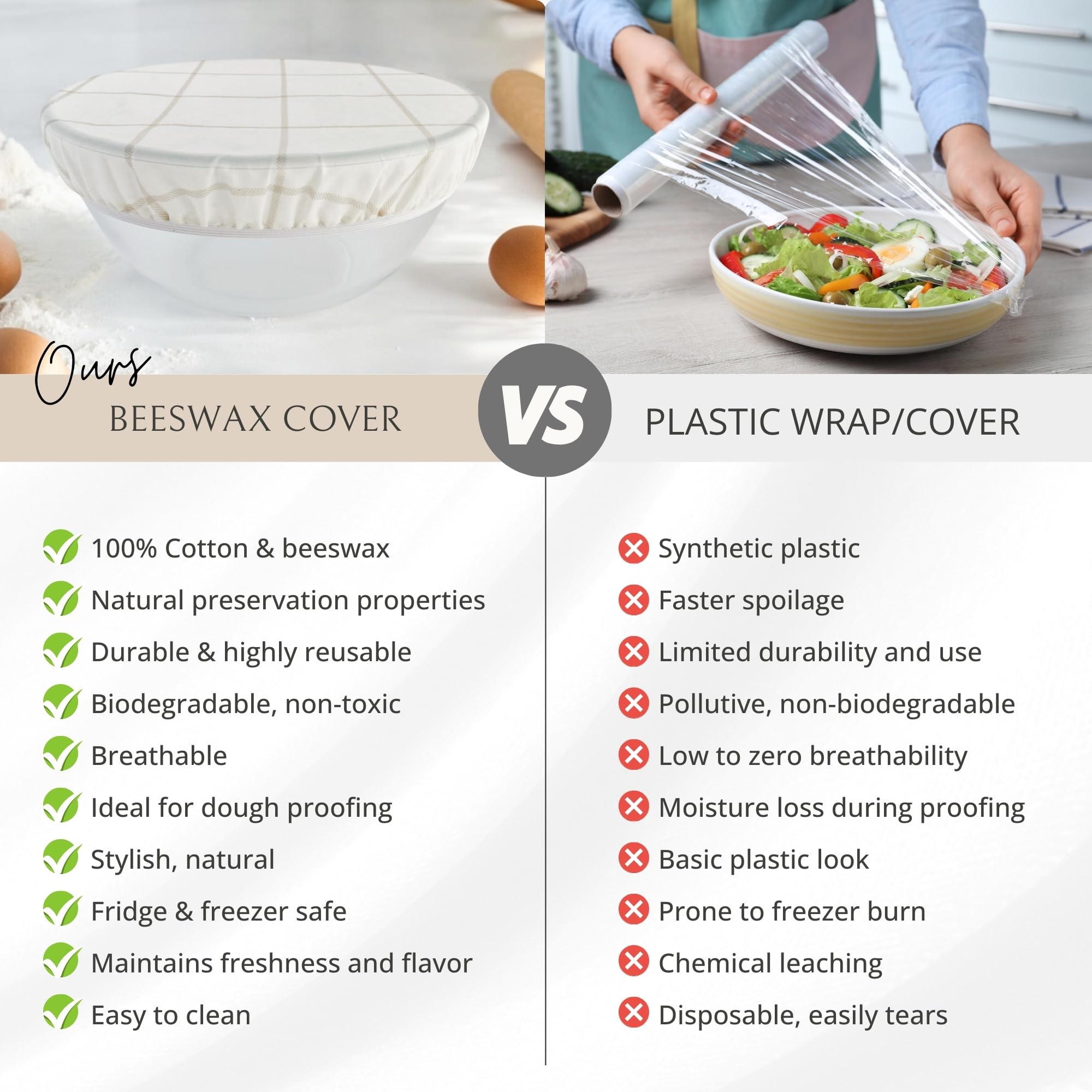 Nectar & Nest stylish sourdough proofing cover in a kitchen setting