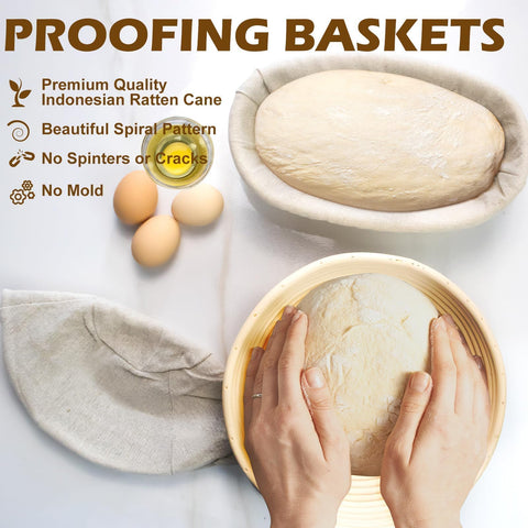 Neddie Banneton oval 10-inch basket for larger loaves and uniform crumb.
