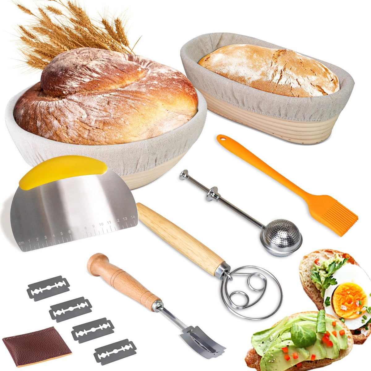 Neddie Banneton round 9-inch basket for even dough fermentation and easy shaping.