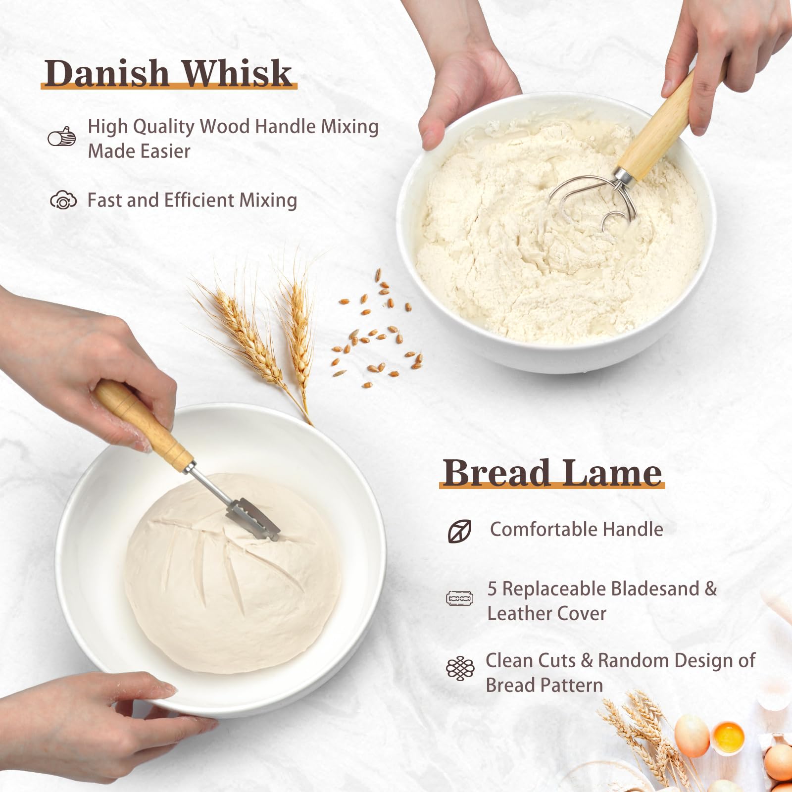 Neddie cleaning brush removes residual flour after proofing.