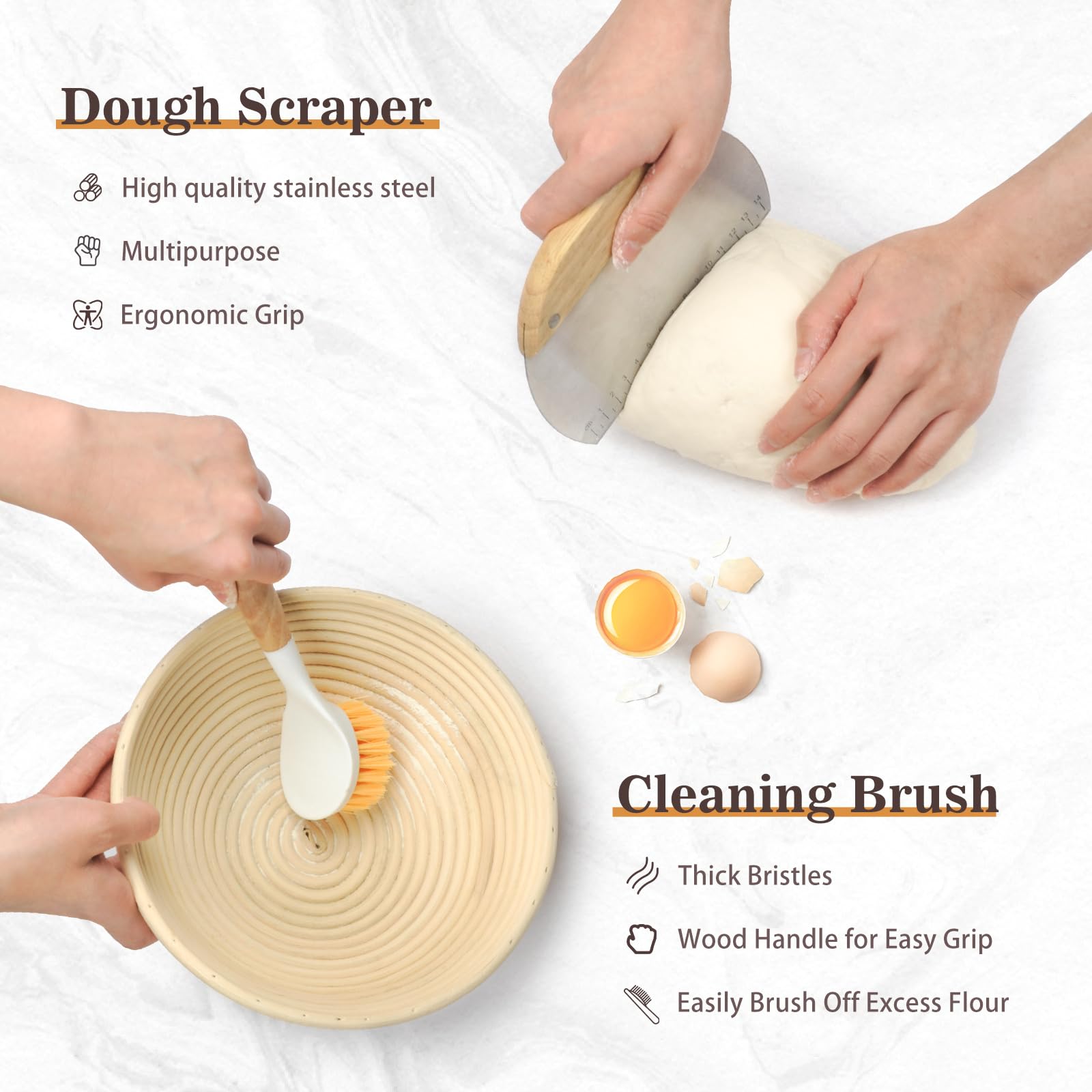 Neddie set supports different bread shapes and sizes.
