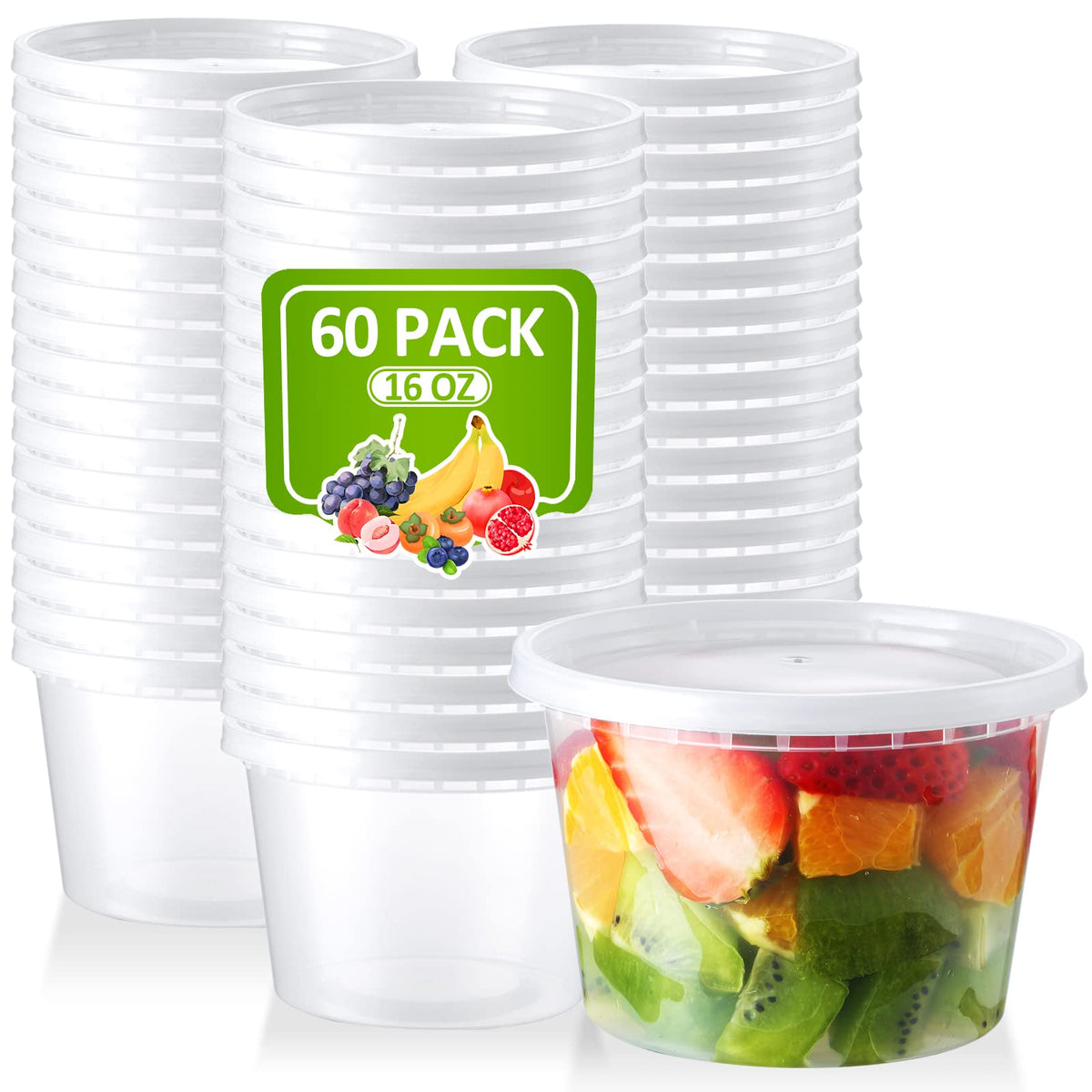 NEEBAKE 16 oz deli container with lid for secure, on-the-go meals