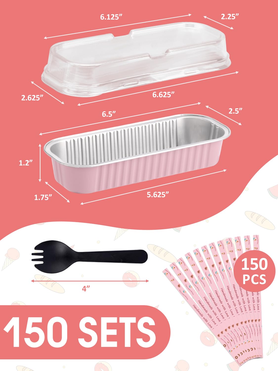 NEEBAKE 6.8 oz foil mini loaf pans safe for oven, freezer, and grill.