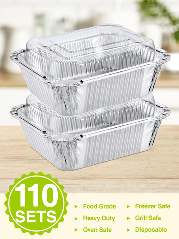 NEEBAKE foil pans with lids ideal for meal prep and easy freezing