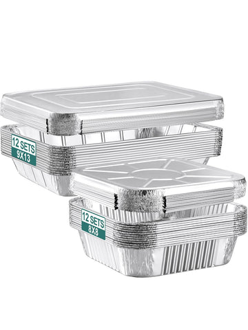 NEEBAKE large 9x13 pan with lid ideal for meal prep and heating.