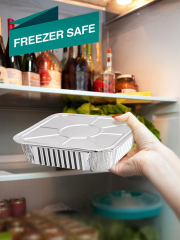 NEEBAKE lids securely fit large and small pans for transport.