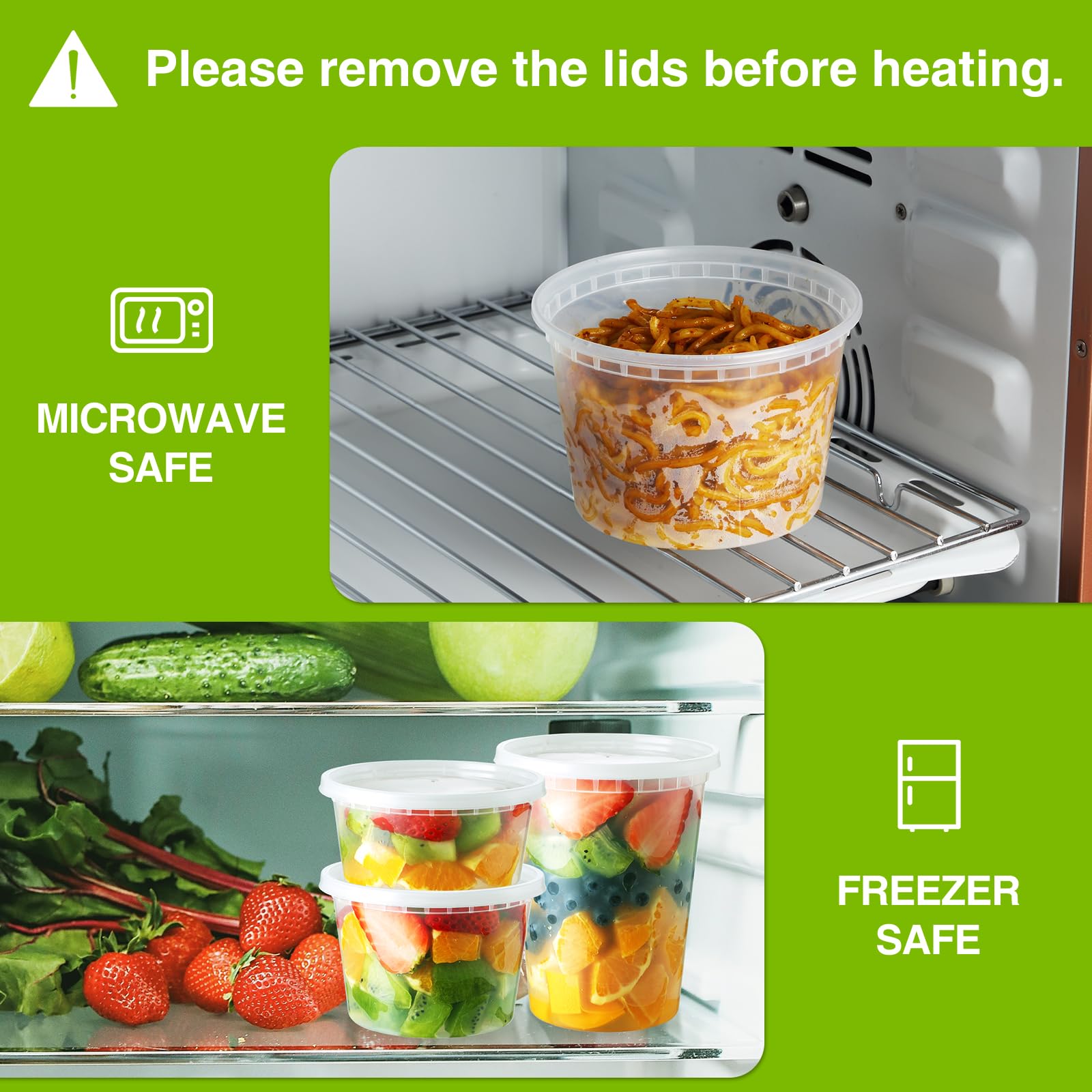 NEEBAKE matte-clear deli containers help identify contents easily