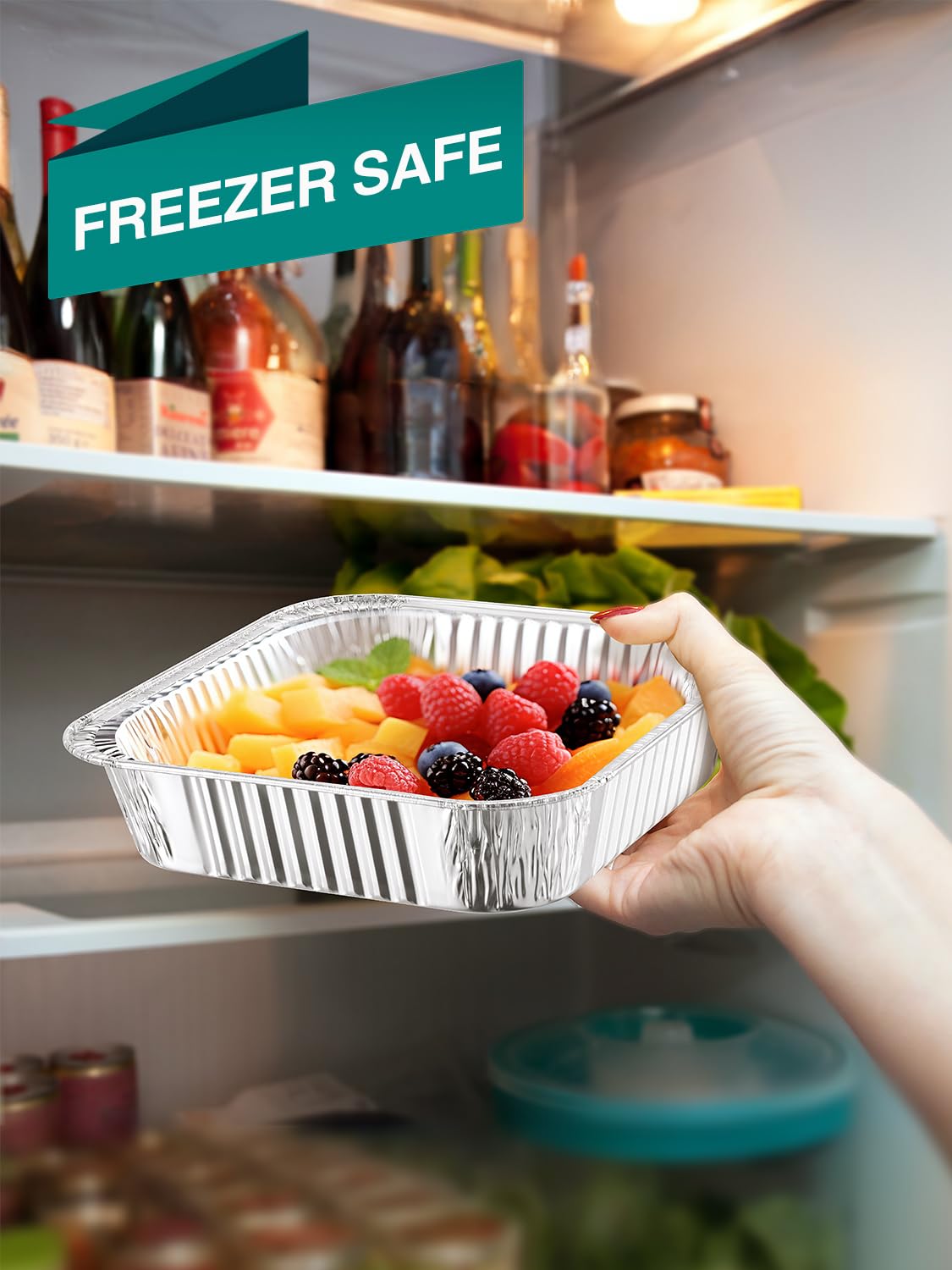 NEEBAKE durable aluminum pans resist bending and warp, suitable for hot and cold dishes.