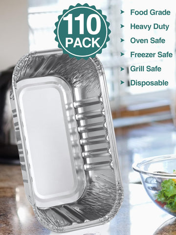 NEEBAKE oven safe disposable aluminum pans ready for baking and roasting