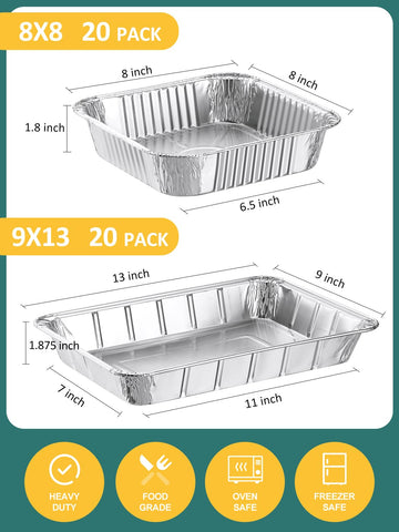 NEEBAKE small 8x8 foil pan perfect for single-portion desserts and side dishes.