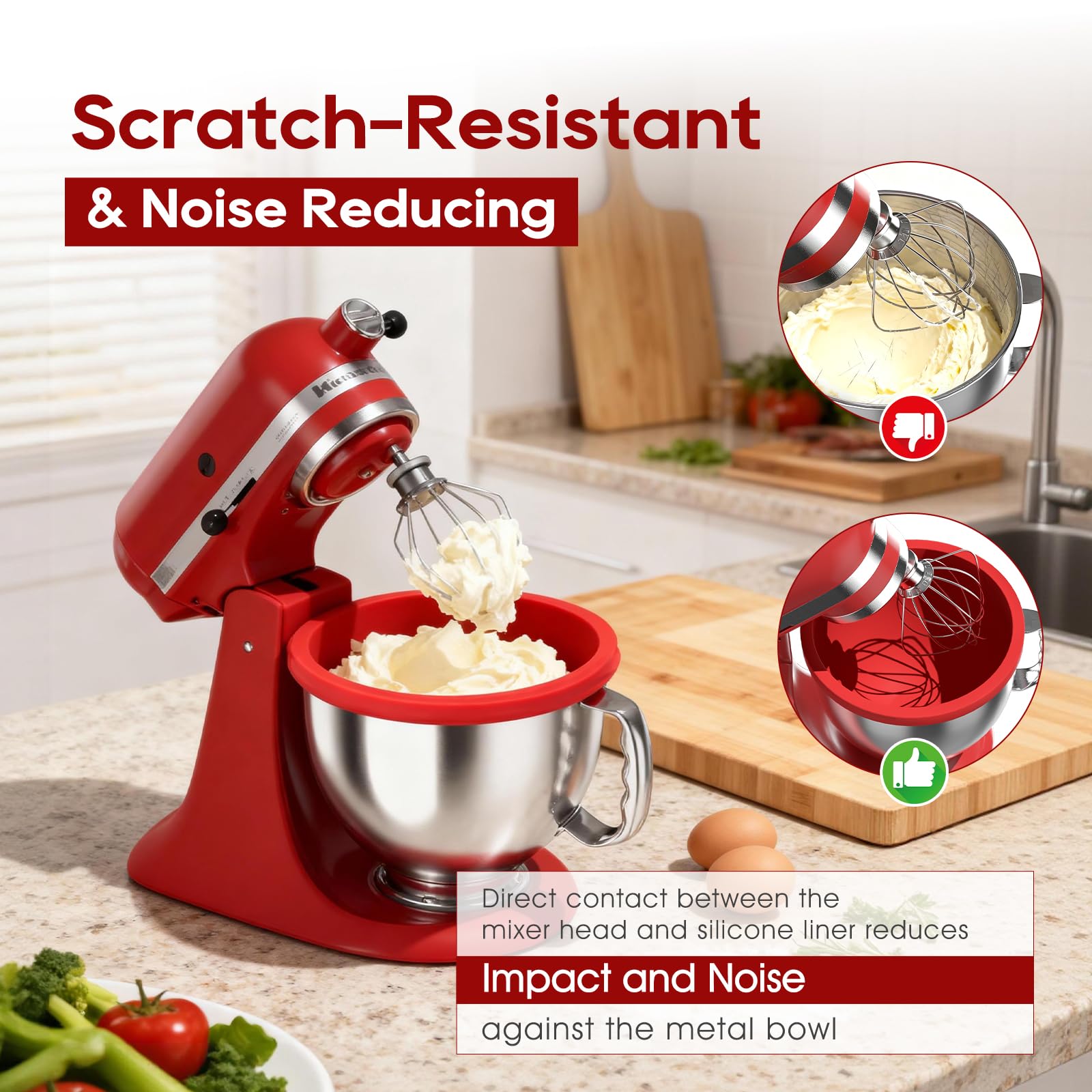 NEEJUM stand mixer bowl protector reduces scratches during batter and dough prep