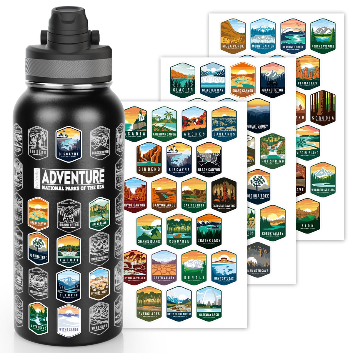 Nefeeko 32oz bottle front view for hikers with rugged durability.