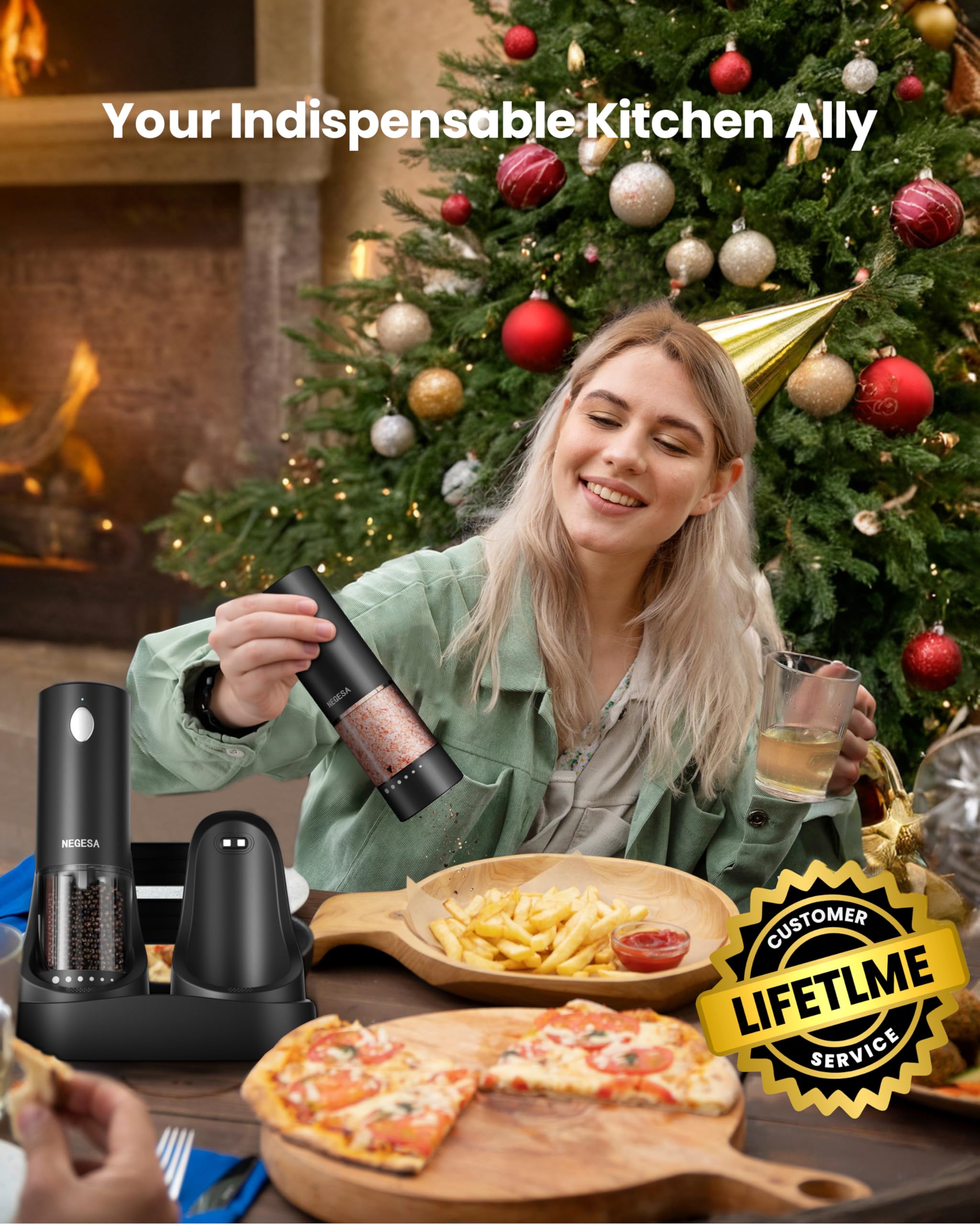 NEGESA grinder with 6-level coarseness for precise seasoning control