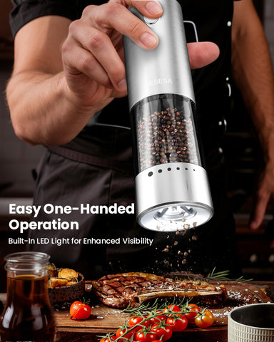 NEGESA grinder shows six grind levels for precise seasoning.