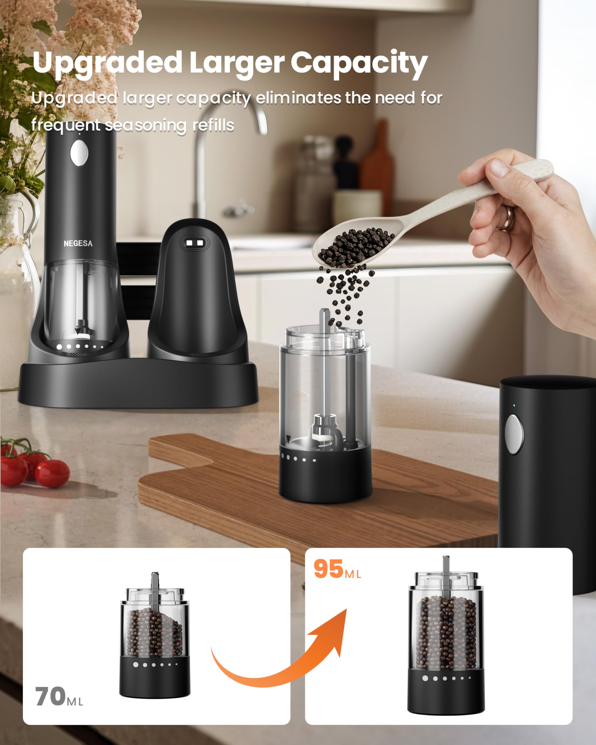NEGESA sleek black kitchen design fits modern countertops elegantly