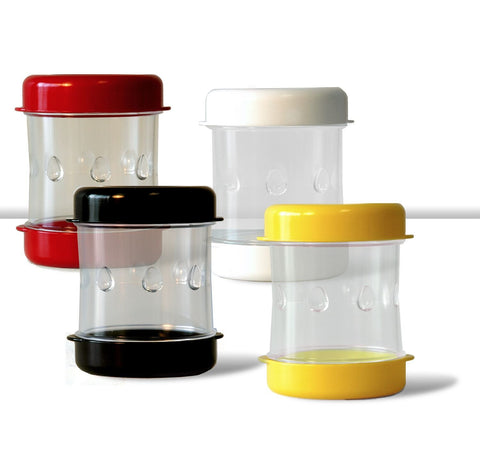 NEGG red compact design sits neatly in a kitchen drawer.