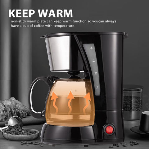 Nehilumn 4-cups coffee maker top view with clear control panel for easy brewing.