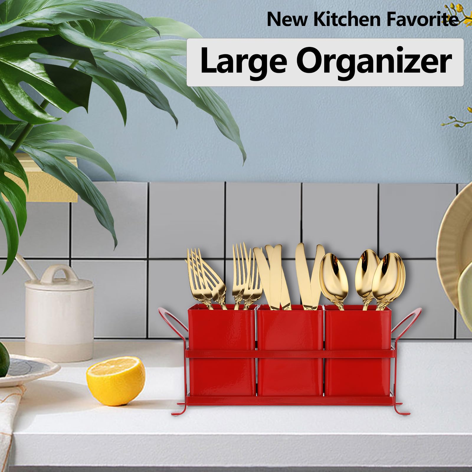 NelyBet red camping utensil organizer ready for outdoor meals on trips.