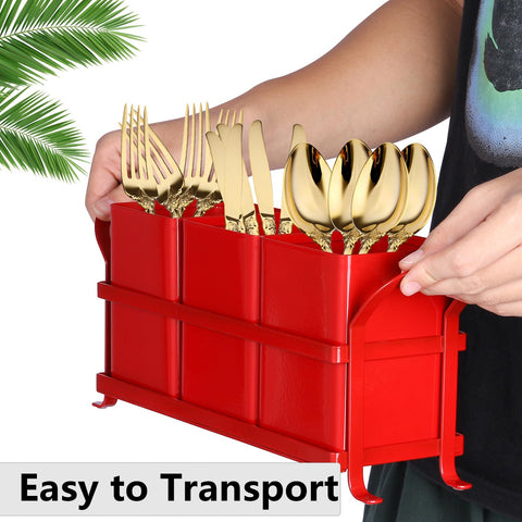 NelyBet three-compartment organizer keeping forks, knives, and spoons neatly separated.