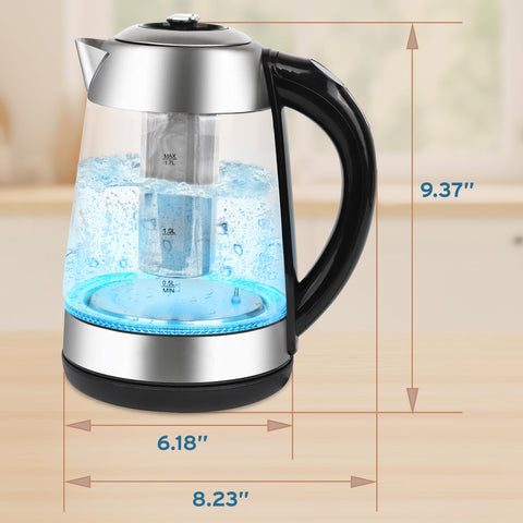 Nelo 1.7L kettle with auto shut-off and boil-dry protection