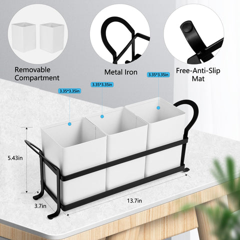 NelyBet countertop organizer with black handles for easy transport