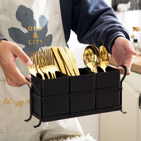 NelyBet flatware holder offers large capacity for knives, forks, and spoons.