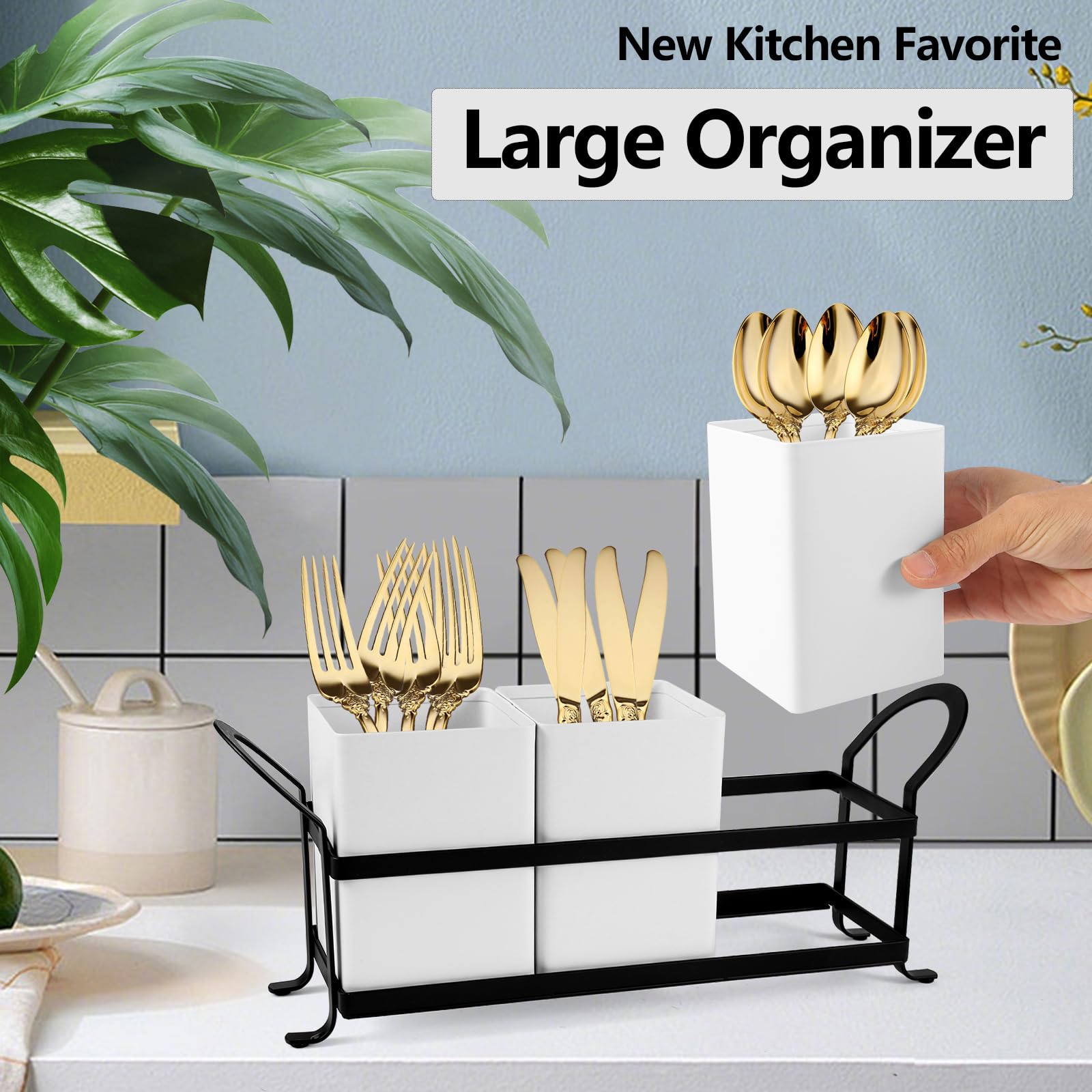 NelyBet removable-compartment silverware caddy enabling flexible loading and cleaning