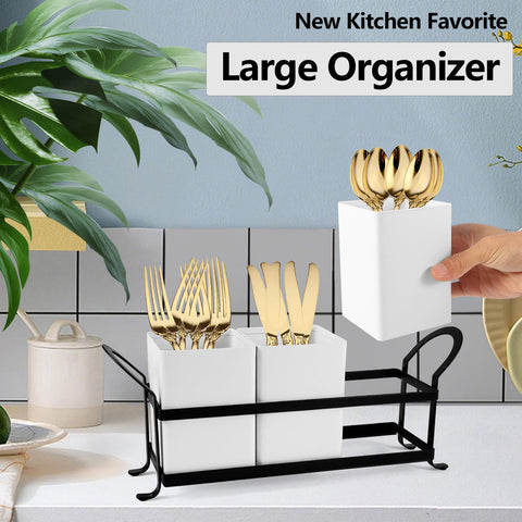 NelyBet removable-compartment silverware caddy enabling flexible loading and cleaning