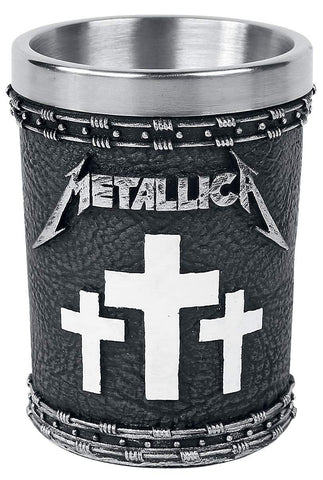 Nemesis Now Metallica shot glass with removable stainless steel insert for versatility