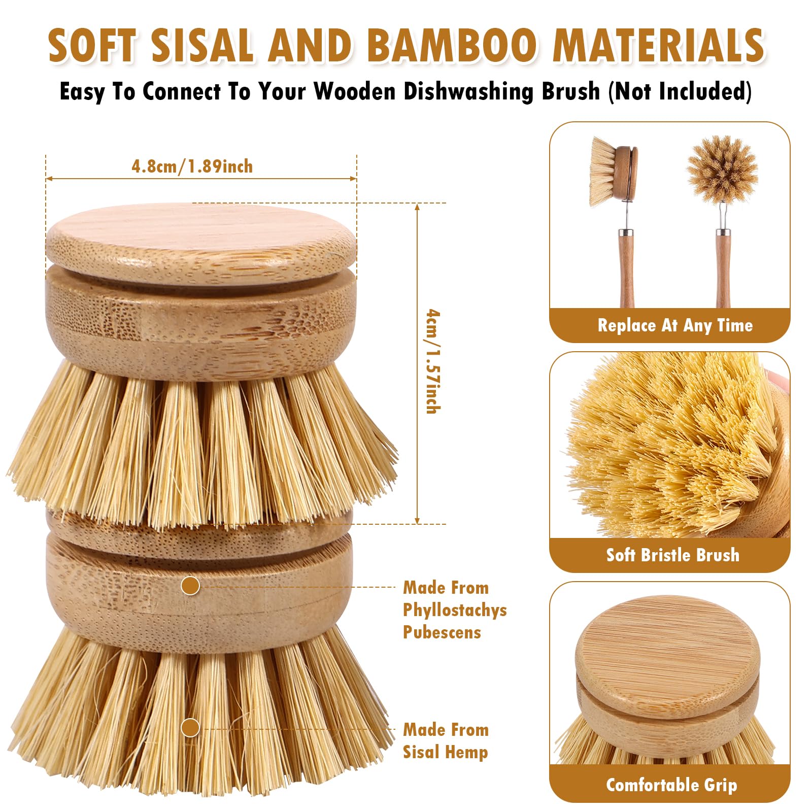 NEMTMCUA bamboo dish brush in hand shows ergonomic grip