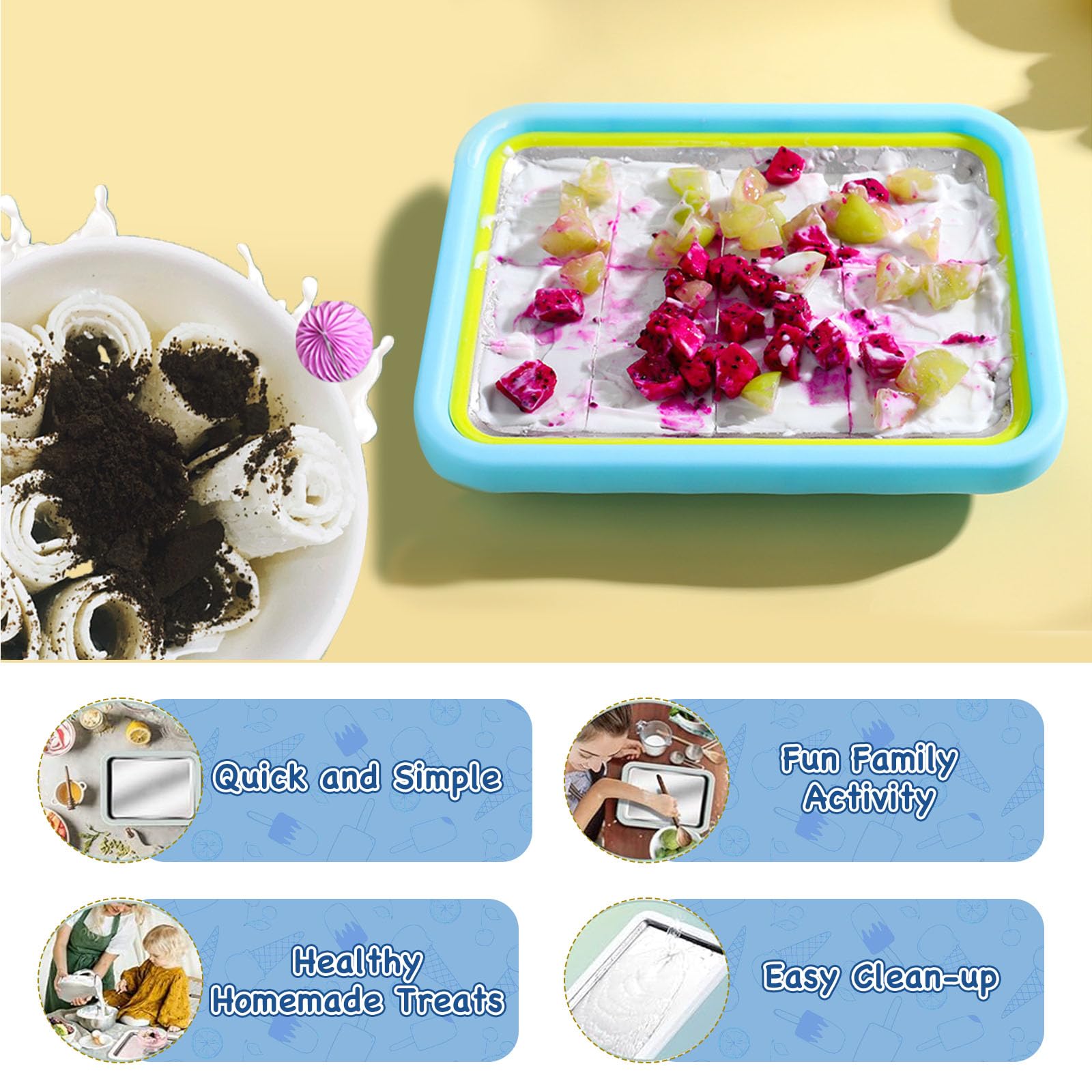 Family-friendly kitchen scene using Nenkarn to create rolls