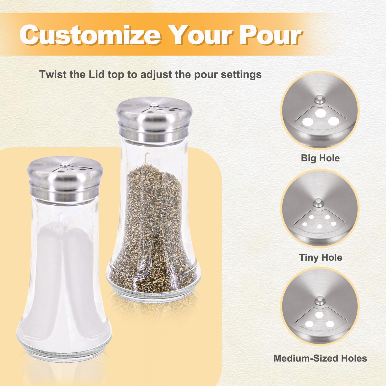 Neodaco clear glass spice bottles ideal for daily cooking