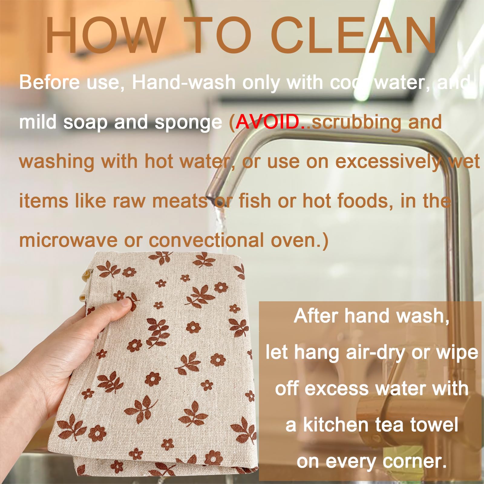 NEOHANA bread bag cleaning easily by turning inside out