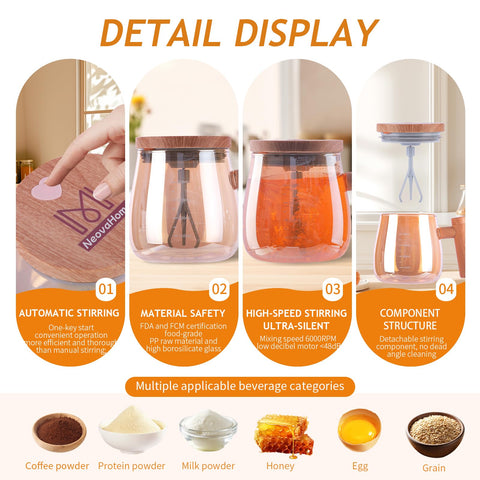 NeovaHome mug lid and handle shown for easy grip and spill prevention.