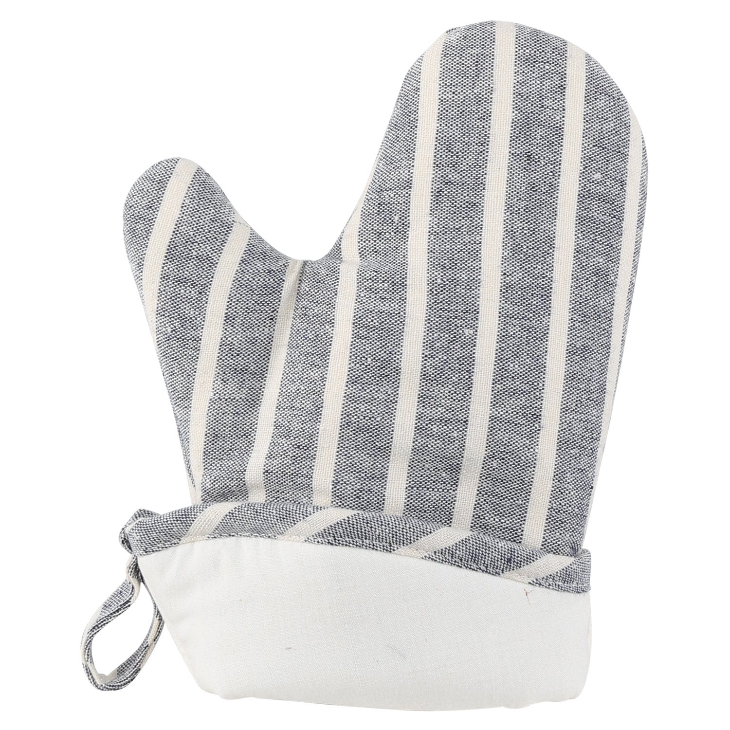 NEOVIVA oven mitt with extra-long cuff and soft quilted denim for forearm protection