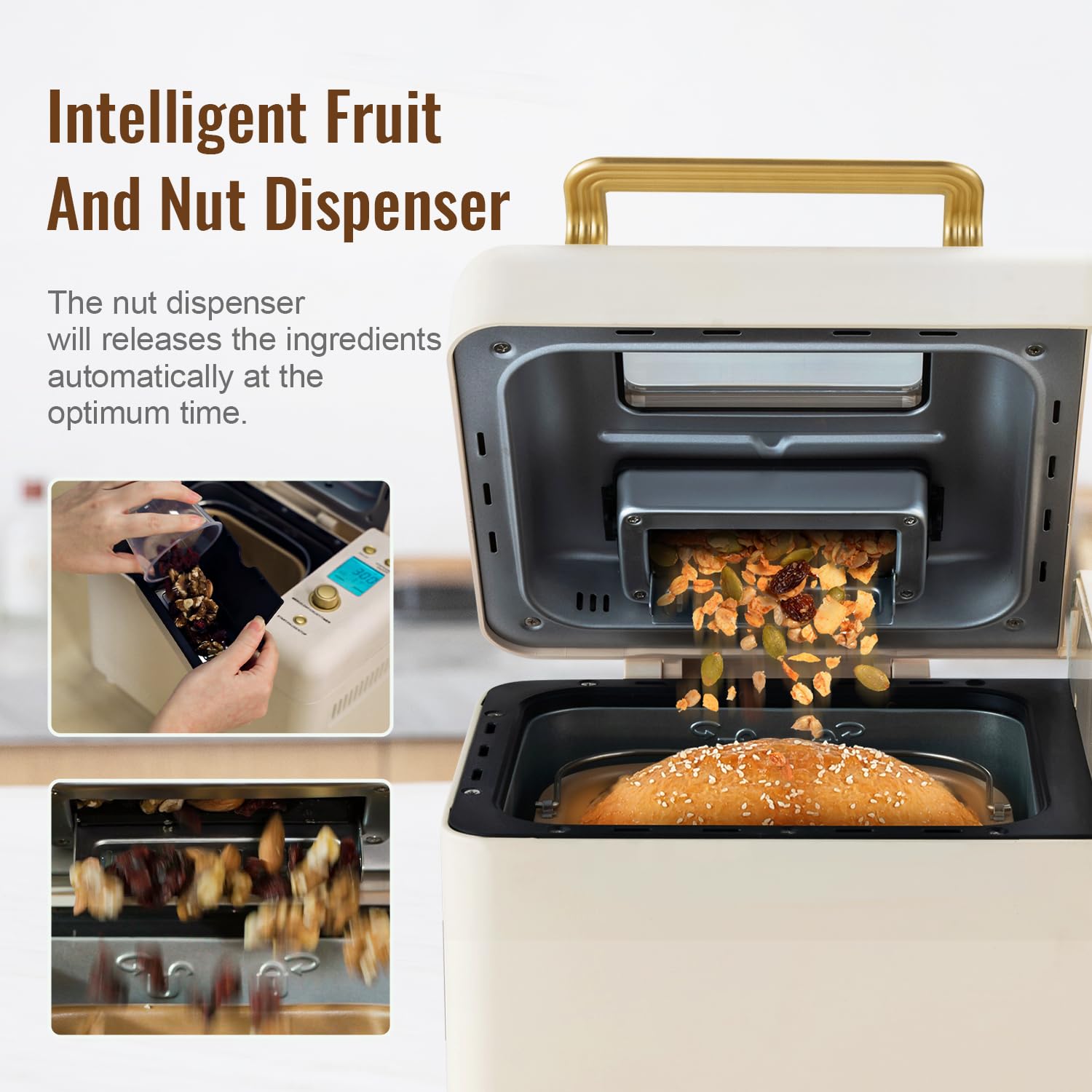 Neretva bread maker features auto fruit and nut dispenser