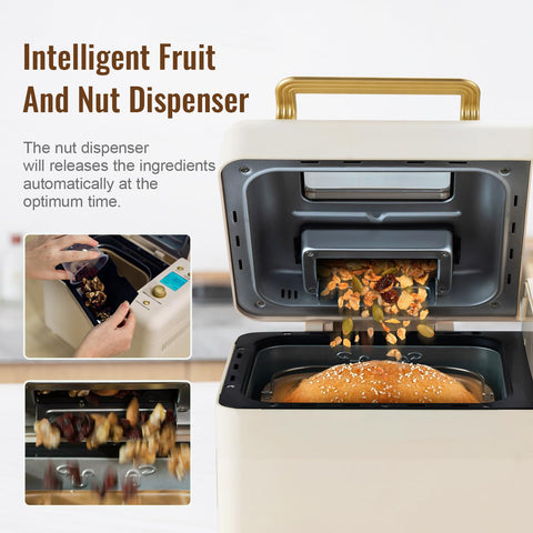 Neretva bread maker features auto fruit and nut dispenser