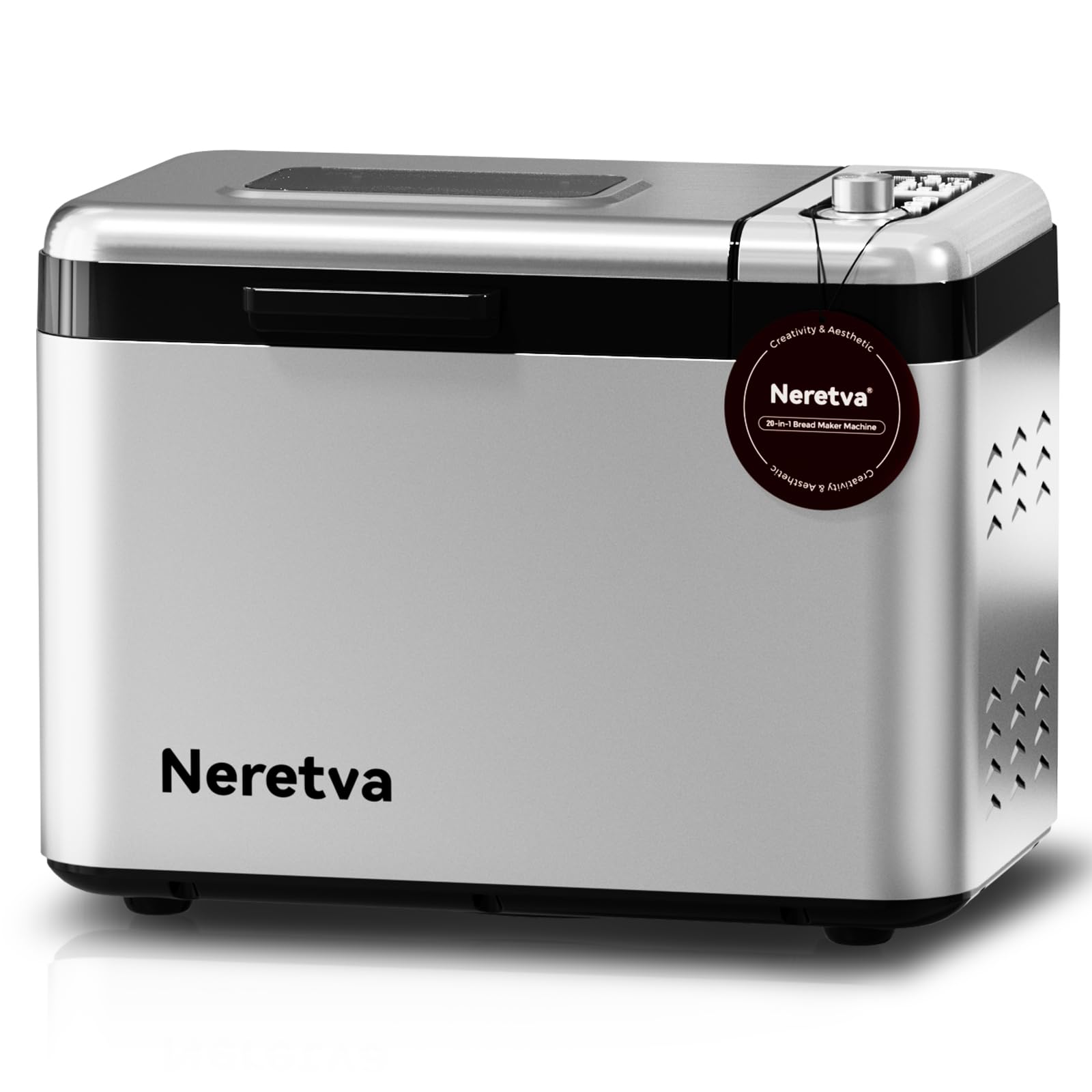 Neretva bread maker front view on counter, ready for a fresh daily loaf.