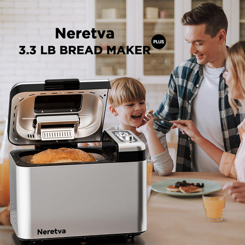 Neretva bread maker full touch panel controls, easy program selection.