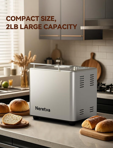 Keep-warm function on the Neretva bread maker maintains freshness for 1 hour.