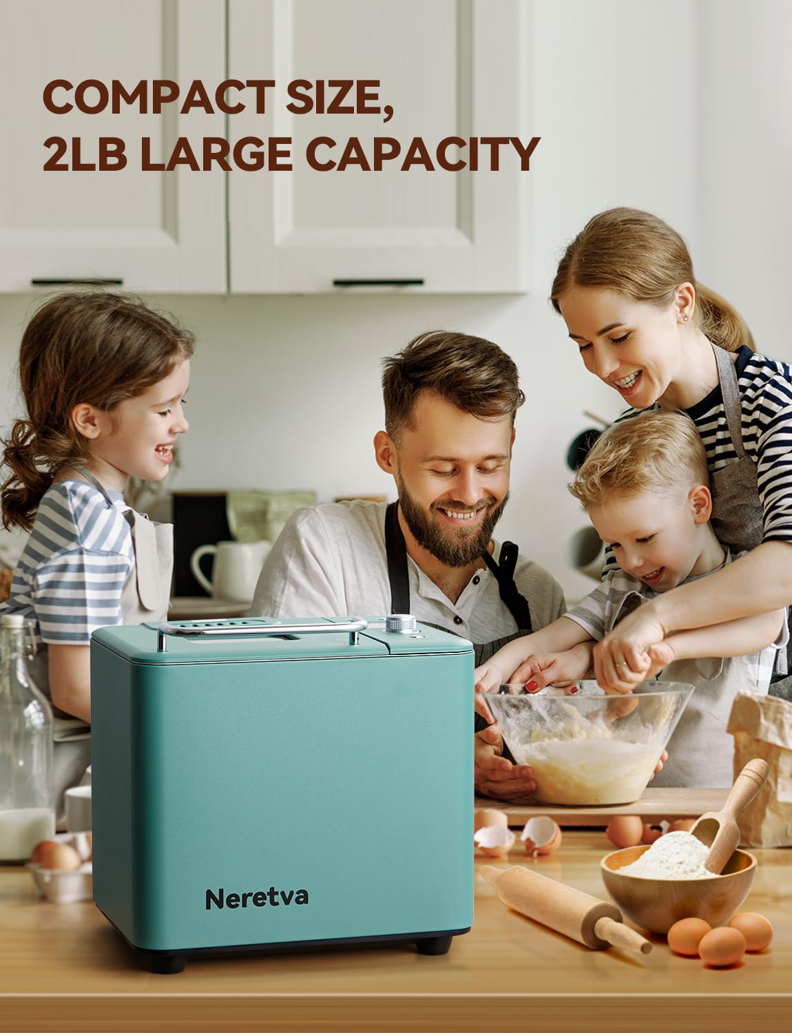 Neretva dual heaters ensure even browning and texture.