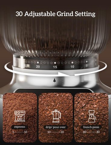 Neretva burr coffee grinder dispensing into portafilter demonstrates mess-free grinding.