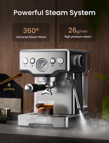 Neretva package includes accessories for immediate espresso experiments.