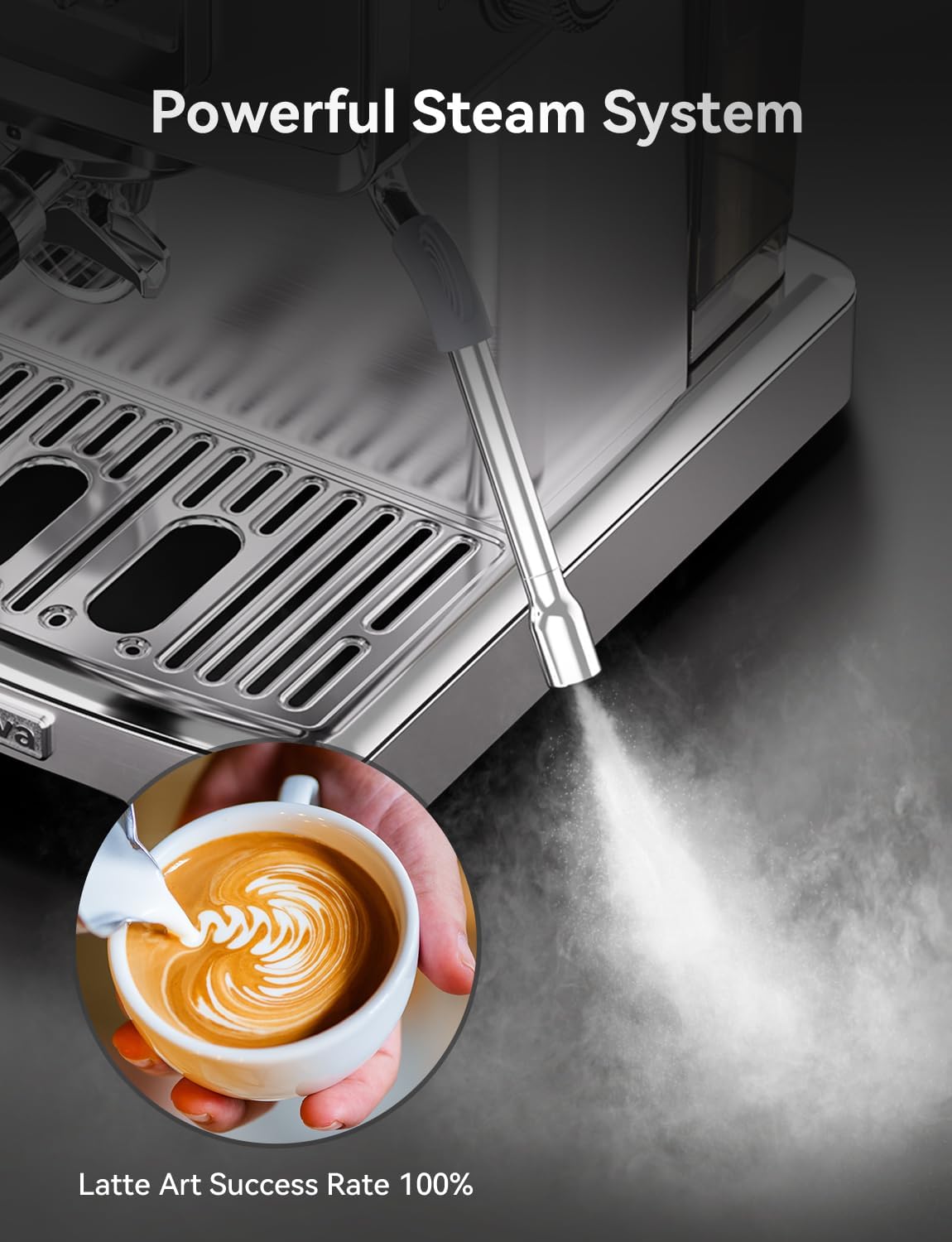 Neretva espresso machine silver retro design enhances kitchen aesthetics.